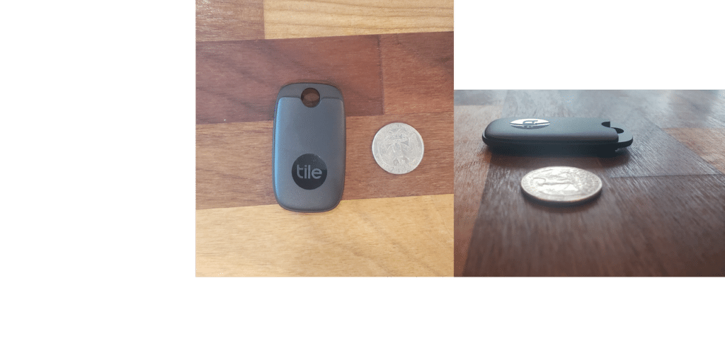 Tile Pro next to quarter for size comparison